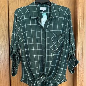 NWT VIXBE plaid top